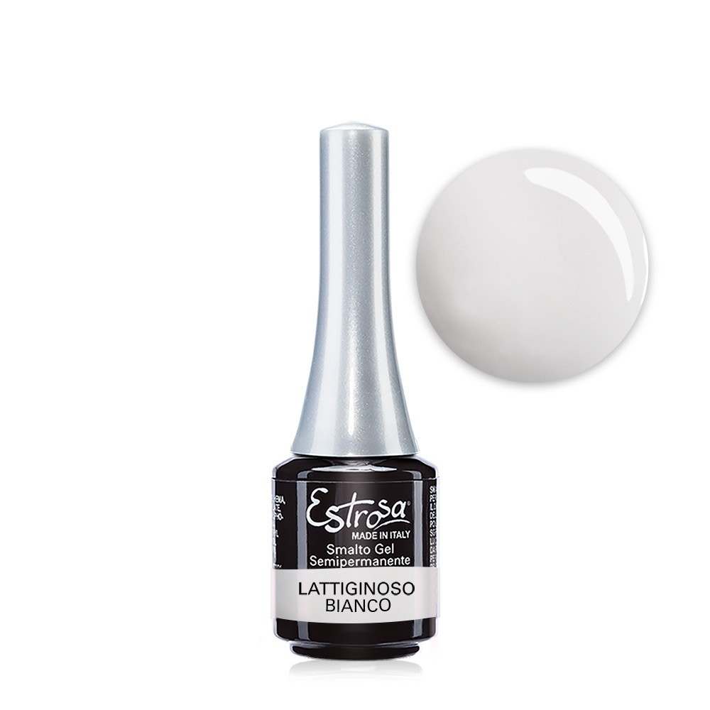Smalto semipermanente Estrosa · 7 ml — Smalto semipermanente Estrosa · 7 ml — COLORI SMALTO GEL SEMIPERMANENTE 7ML - ESTROSA - LATTIGINOSO BIANCO 7822/7073 · 7 ml