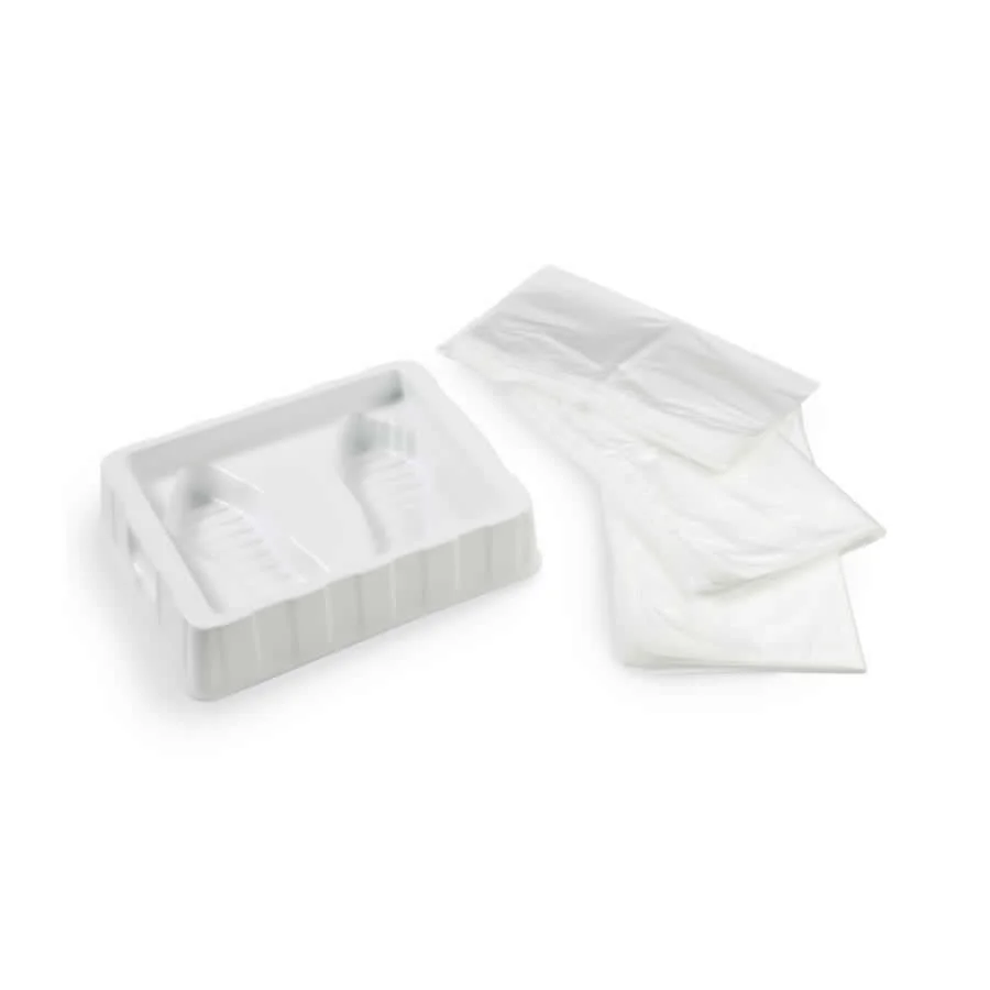 SACCHETTI HD PODOLOGICI COPRIVASCHETTA ( PER PEDILUVIO) 100pz — SACCHETTI HD PODOLOGICI COPRIVASCHETTA ( PER PEDILUVIO) 100pz — Variante: Coprivaschetta per podologia in polietilene alta densità 100pz · 100 pz