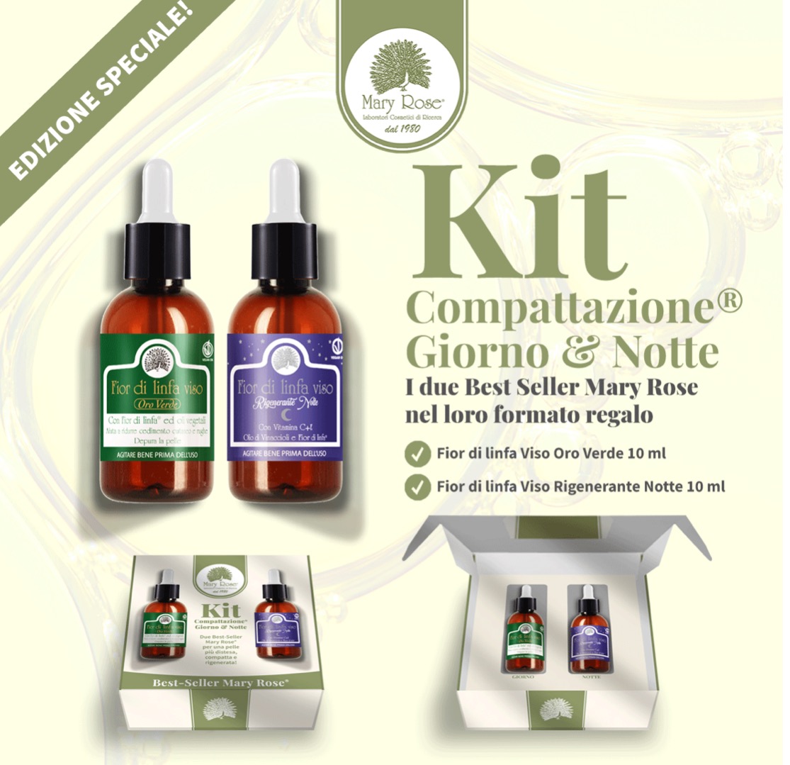 FIOR DI LINFA ORO VERDE VISO ANTIAGE MARY ROSE — FIOR DI LINFA ORO VERDE VISO ANTIAGE MARY ROSE — KIT FIOR DI LINFA GIORNO & NOTTE EDIZIONE SPECIALE - MARY ROSE