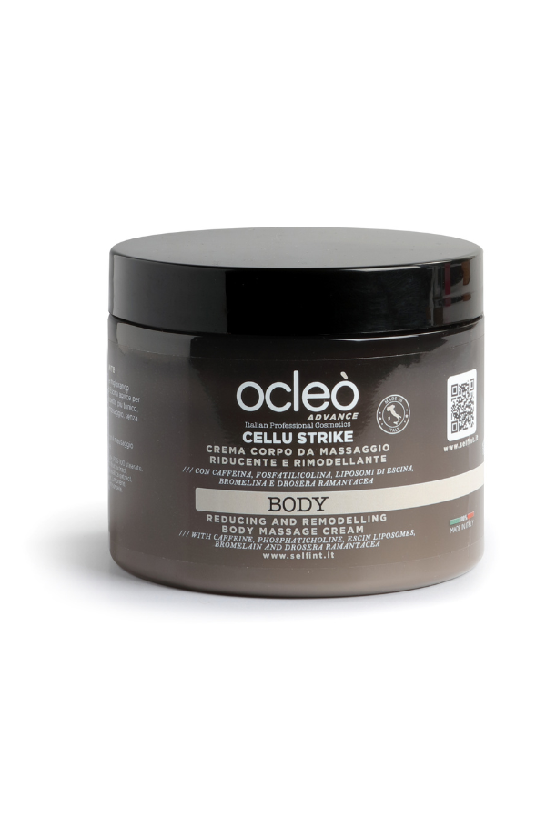 CELLU STRIKE CREMA DA MASSAGGIO RIDUCENTE E RIMODELLANTE-OCLEO' — CELLU STRIKE CREMA DA MASSAGGIO RIDUCENTE E RIMODELLANTE-OCLEO' · 500 ml