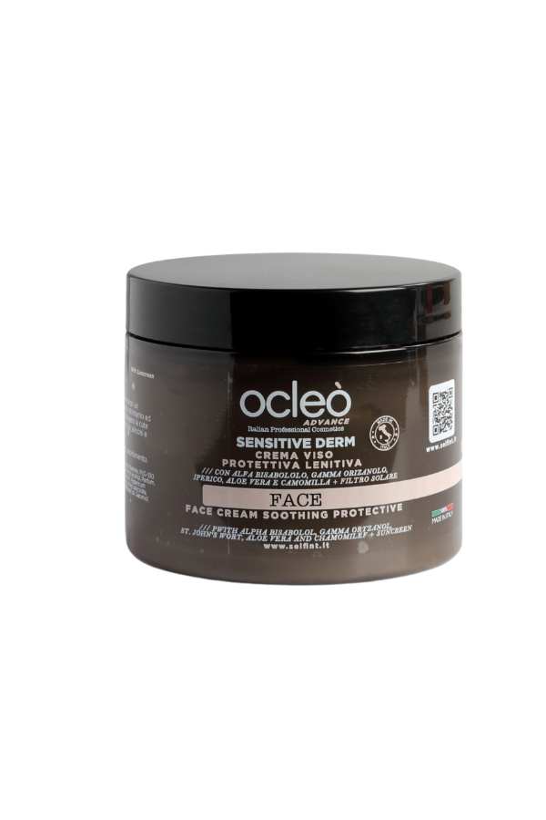 SENSITIVE DERM CREMA VISO PROTETTIVA LENITIVA CON FILTRO SOLARE- OCLEO' — SENSITIVE DERM CREMA VISO PROTETTIVA LENITIVA CON FILTRO SOLARE- OCLEO' · 500 ml