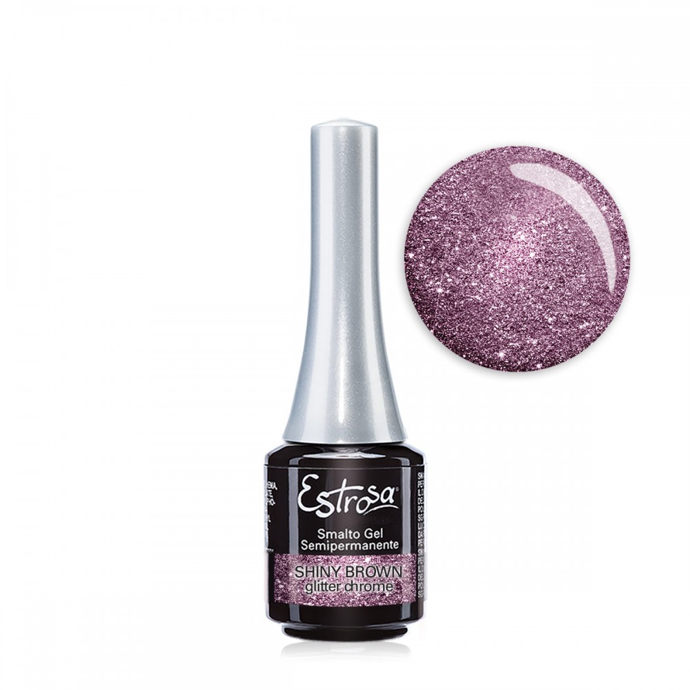 COLORI SMALTO GEL SEMIPERMANENTE 7ML - ESTROSA - SHINY BROWN GLITTER CHROME 7894