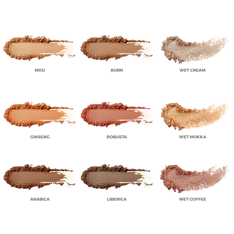 ARABICA EYESHADOW PALETTE SHADOWS LIBRARY - JVONE MILANO — ARABICA EYESHADOW PALETTE SHADOWS LIBRARY - JVONE MILANO — Colore / tonalità: ARABICA · 1 g