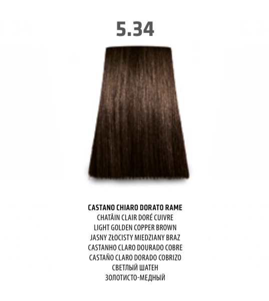 NABE' PROFESSIONAL HAIR COLOR - TOGETHAIR - 5.34 CASTANO CHIARO DORATO RAME
