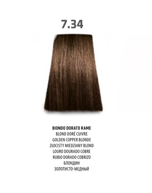 NABE' PROFESSIONAL HAIR COLOR - TOGETHAIR - 7.34 BIONDO DORATO RAME