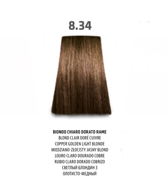 NABE' PROFESSIONAL HAIR COLOR - TOGETHAIR - 8.34 BIONDO CHIARO DORATO RAME
