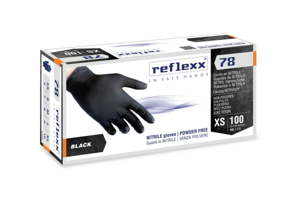 GUANTI IN NITRILE SENZA POLVERE REFLEXX 78 - XS
